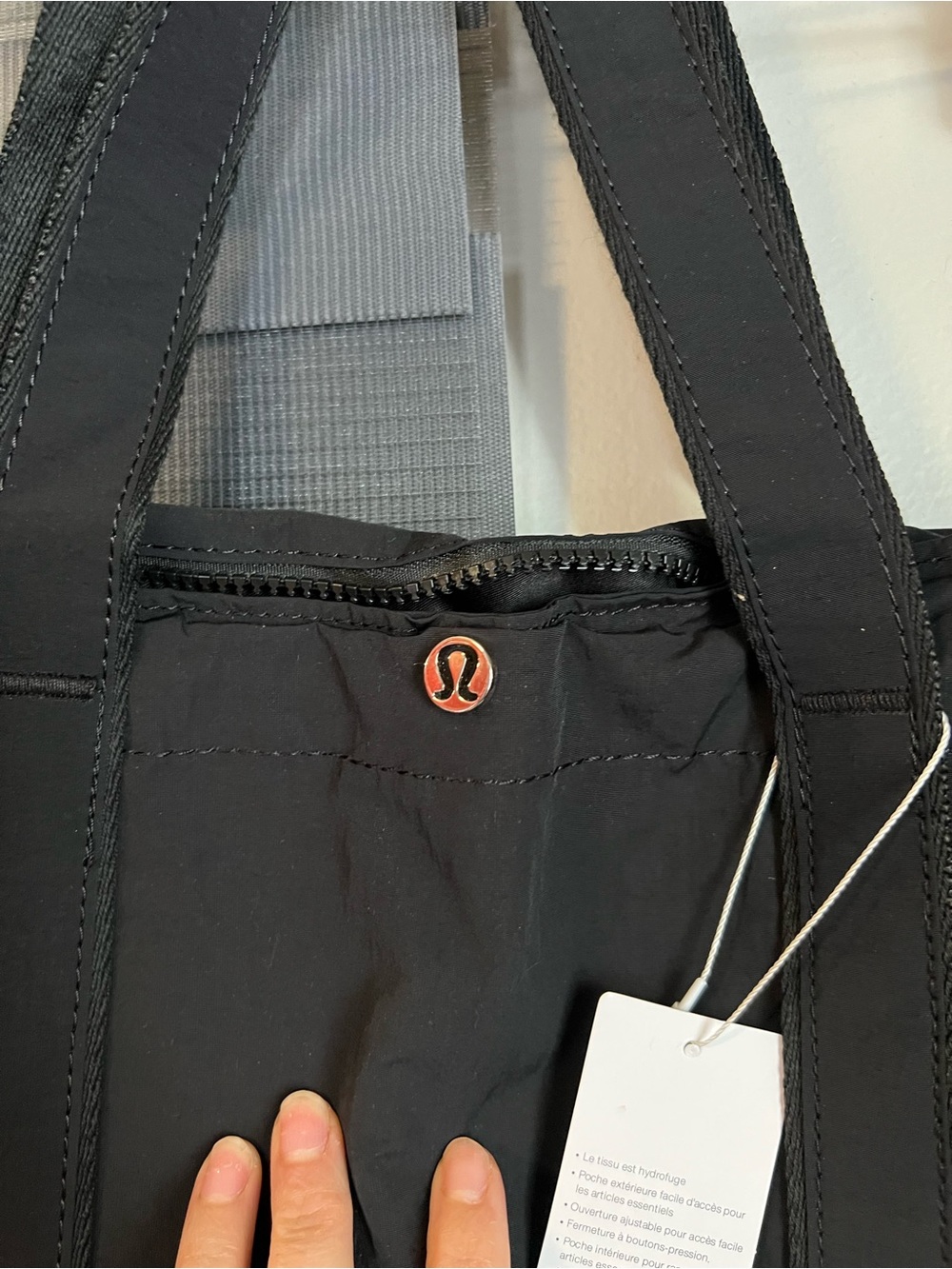 lululemon athletica Black Duffel Tote with Logo Accent